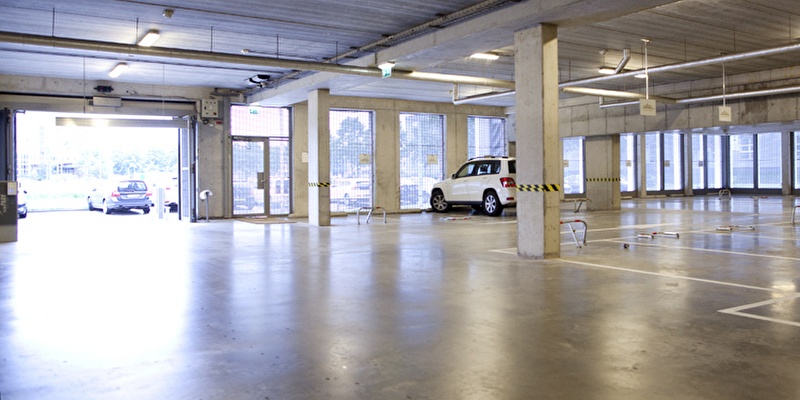 parking garage under the hotel